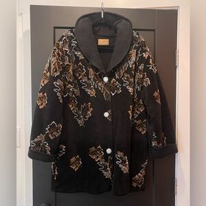 Reversible 🍂 Print Fleece Jacket By Andrea Faye